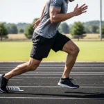 Deceleration Training Guide: The ACL Injury Prevention Science, Neuromuscular Mechanics, and Level-by-Level Protocol person performing deceleration training sprint to stop penultimate step knee flexion ACL prevention