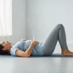 person performing diaphragmatic breathing supine position hands on belly and chest belly rising first correct technique photography