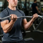 EZ Bar Curl Guide: Why the Angled Grip Reduces Wrist Pain Without Sacrificing Bicep Activation and How to Use It person performing EZ bar curl semi-supinated grip bicep development wrist comfort angled bar