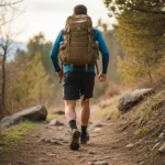 Rucking: The Science of Weighted Walking, Cardiovascular and Strength Benefits, and How to Start person rucking hiking trail weighted backpack upright posture outdoor cardiovascular training