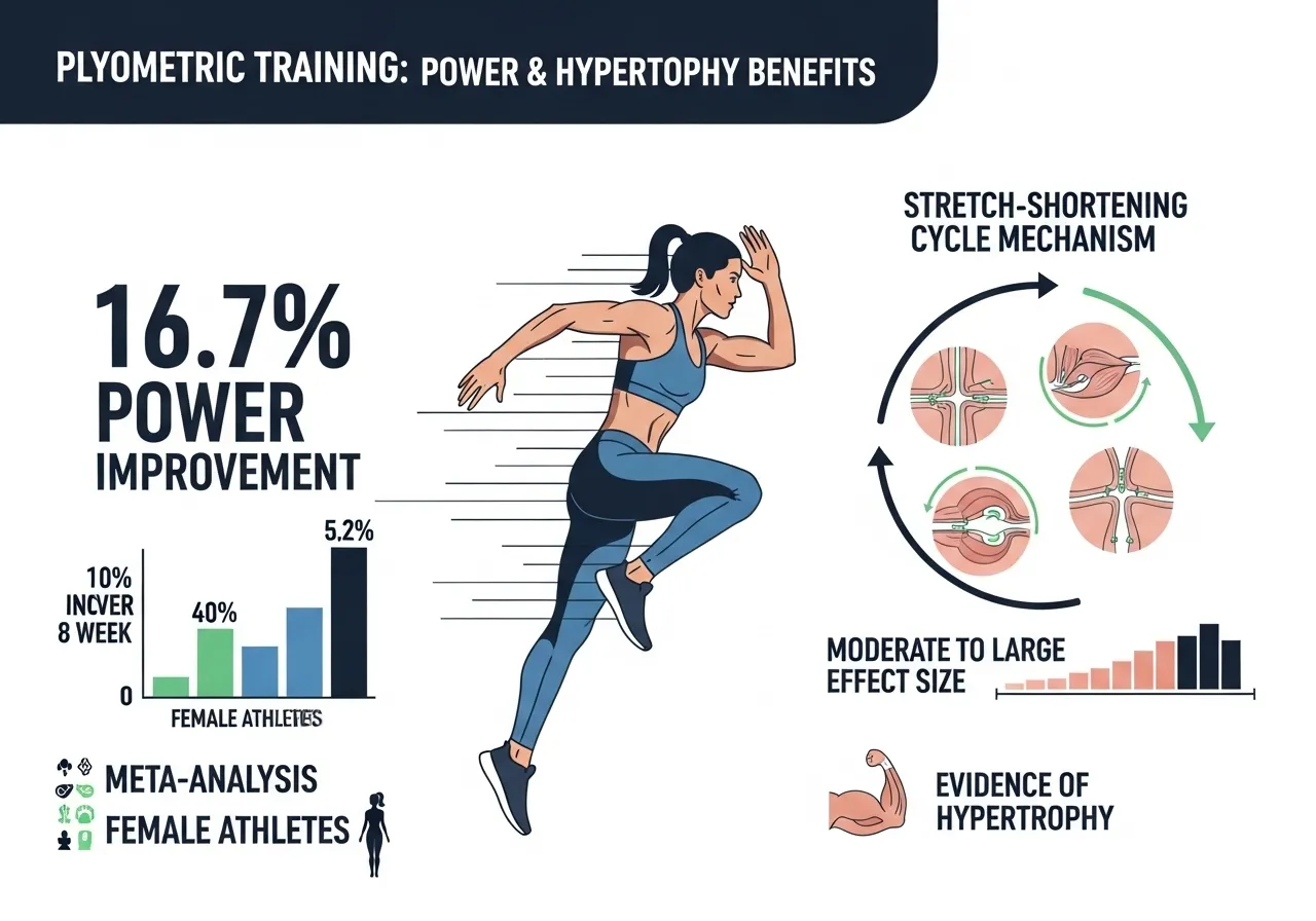 plyometric training research power 16 percent improvement SSC mechanism neuromuscular adaptation