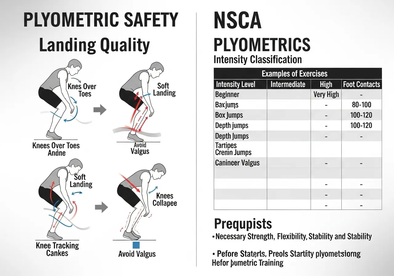 plyometric training safety landing mechanics knee valgus NSCA classification table intensity