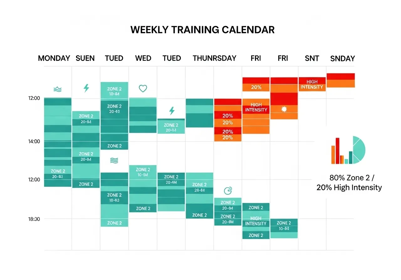 polarized training 80 20 Zone distribution weekly training plan