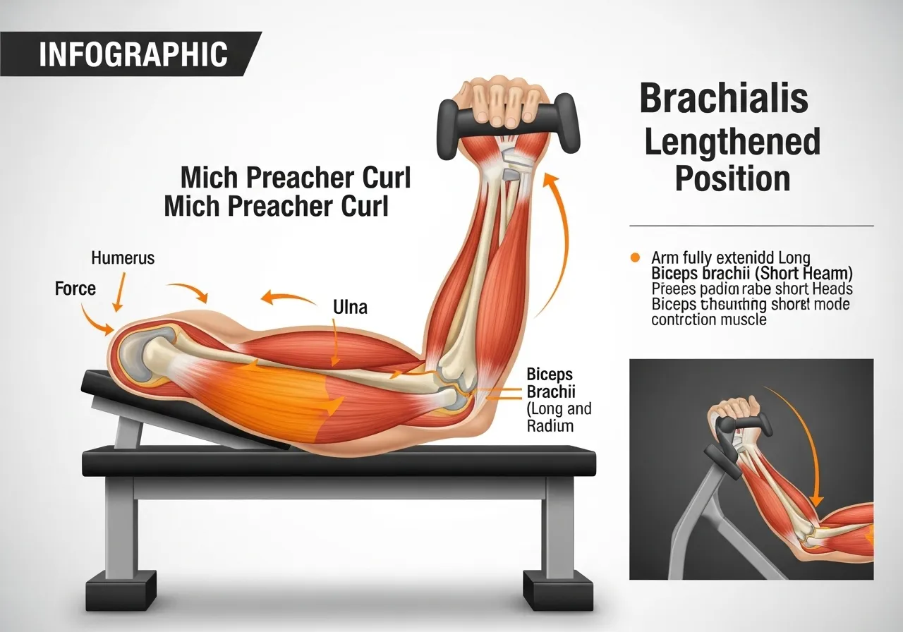 preacher curl muscle activation guide showing brachialis lengthened position advantage short head long head myth bicep position science