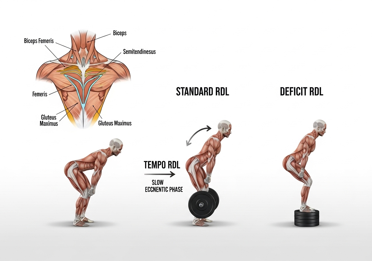 RDL muscles anatomy biceps femoris hamstrings variations SLRDL tempo deficit
