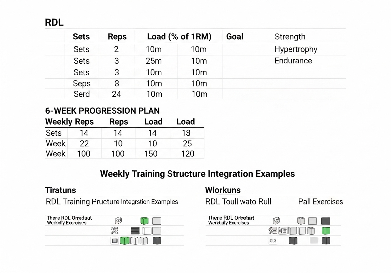 RDL programming sets reps frequency 6 week progression plan integration