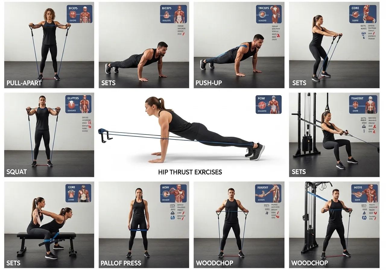 resistance band exercises 10 best movements upper lower body core technique