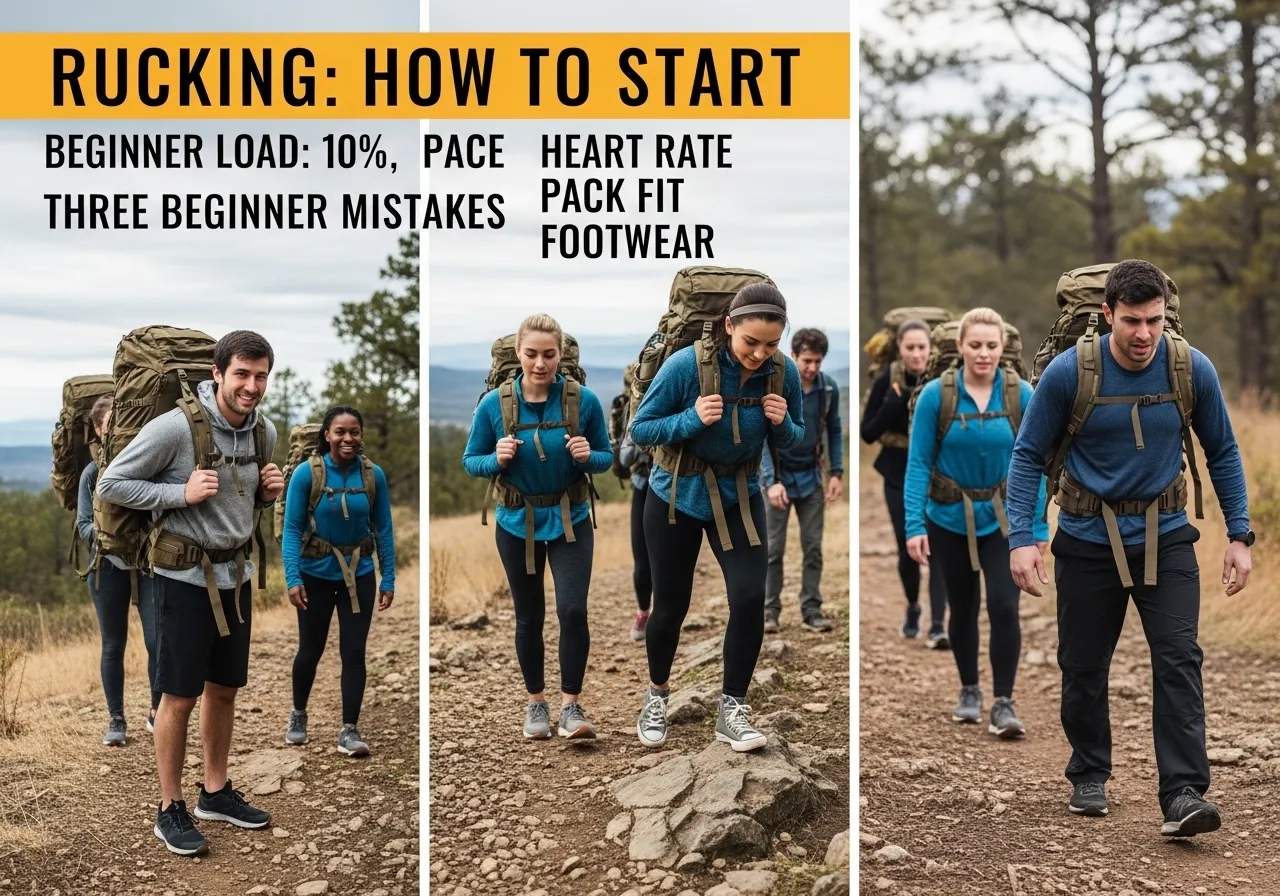 rucking how to start beginner load 10 percent pace heart rate three beginner mistakes pack fit footwear