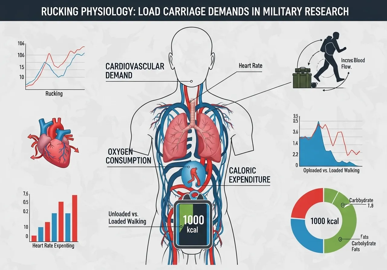 rucking physiology load carriage cardiovascular demand oxygen consumption caloric expenditure 1000 kcal military research