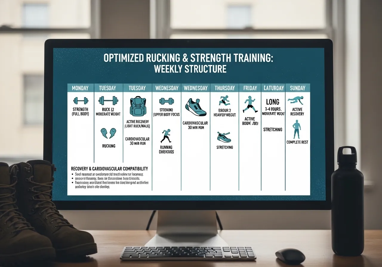 rucking with strength training running weekly structure examples recovery day cardiovascular compatibility