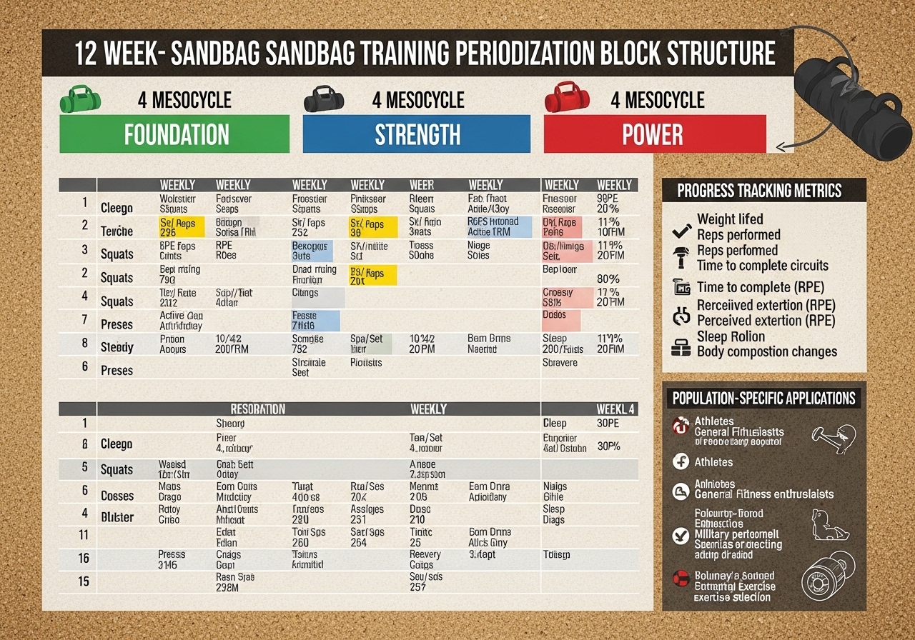 sandbag long term periodization recovery progress tracking populations