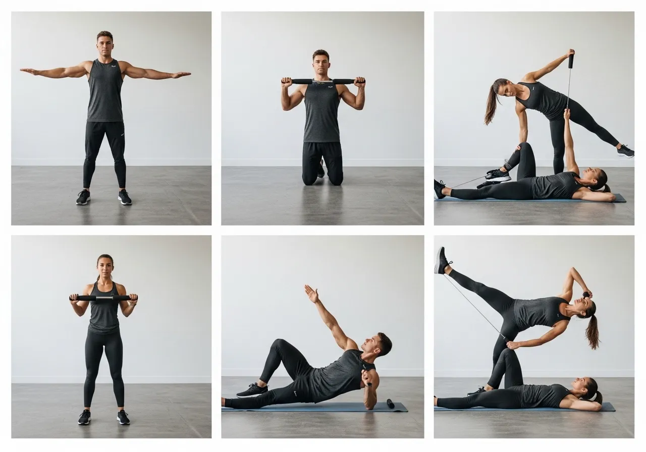 seven thoracic rotation exercises quadruped open book seated dowel hip lock thread needle CARs overhead integration