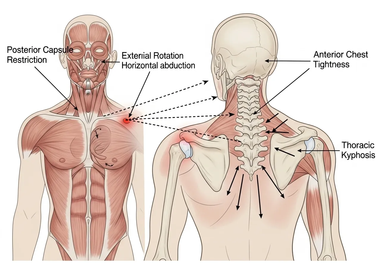 shoulder impingement anterior capsule posterior tightness thoracic kyphosis sources