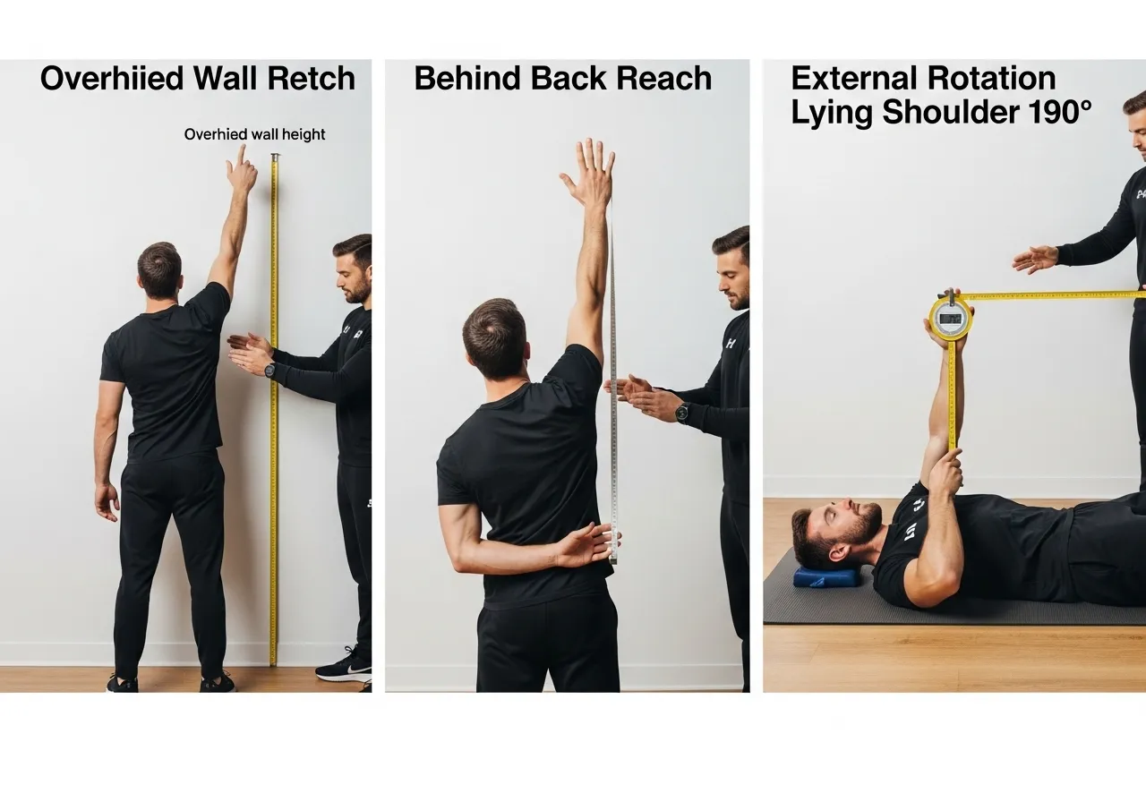 shoulder mobility assessment overhead reach behind back internal rotation external rotation tests