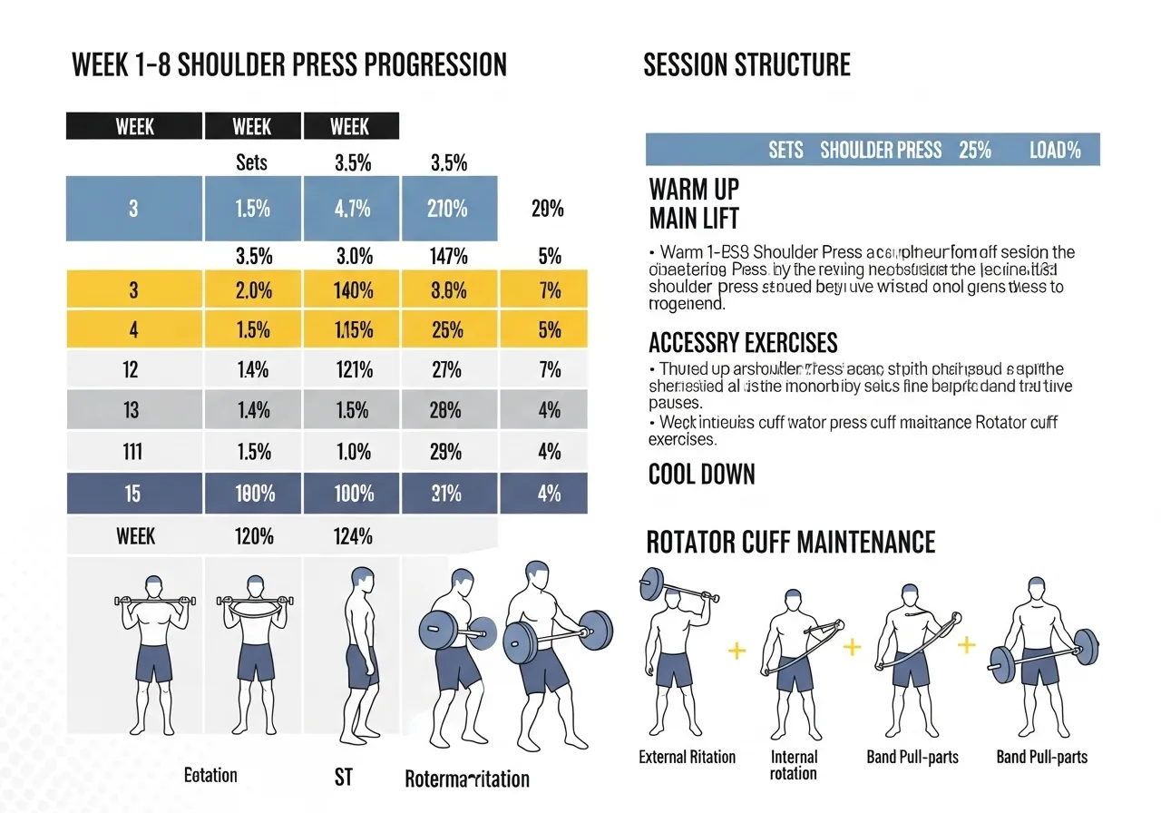 shoulder press programming 8 week progression rotator cuff health complete program