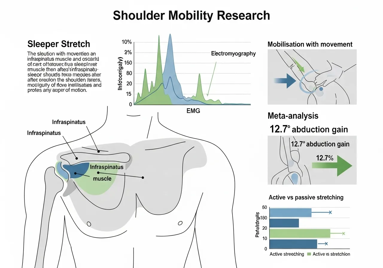 sleeper stretch cross body stretch research EMG infraspinatus mobilisation with movement meta-analysis shoulder abduction improvement