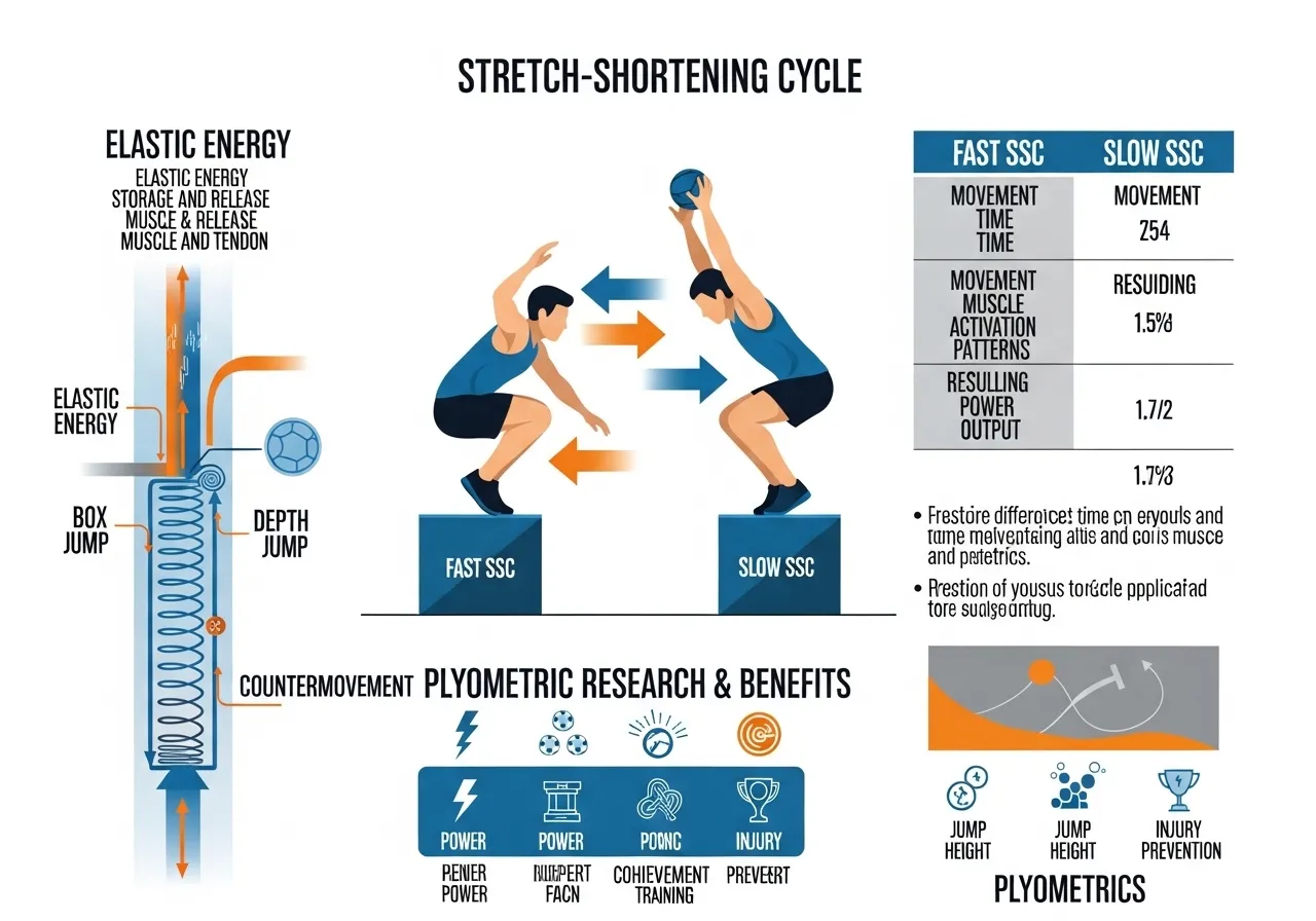 stretch shortening cycle SSC science box jump plyometric power rate of force development vs strength training