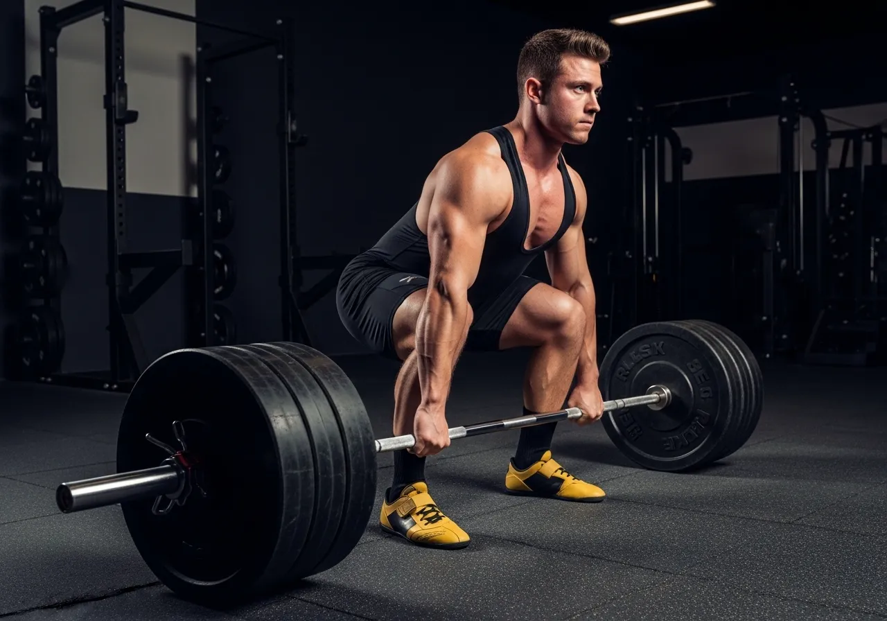 sumo deadlift technique setup foot position grip starting position leg drive hip lockout descent errors safety