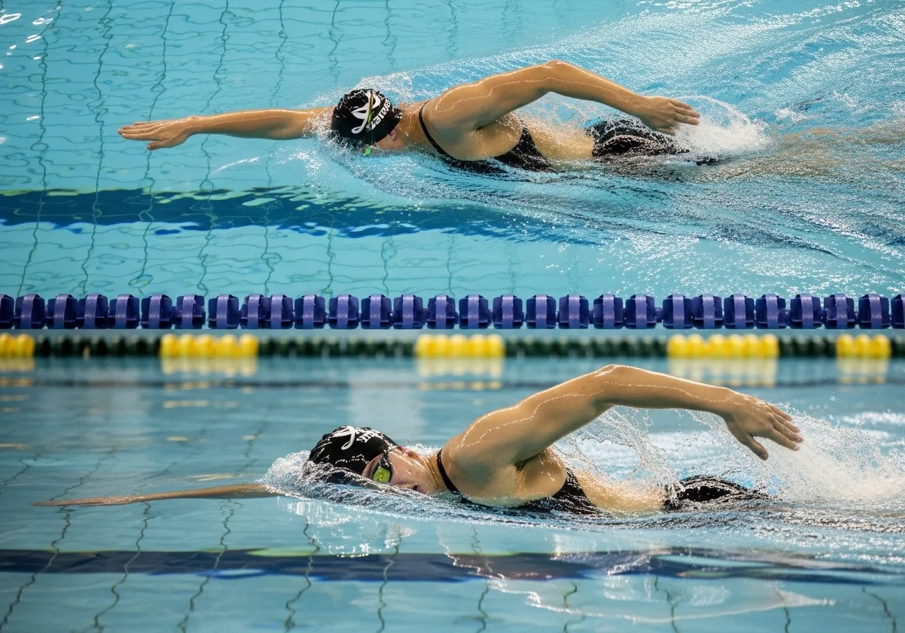 swimming freestyle technique arm stroke body rotation