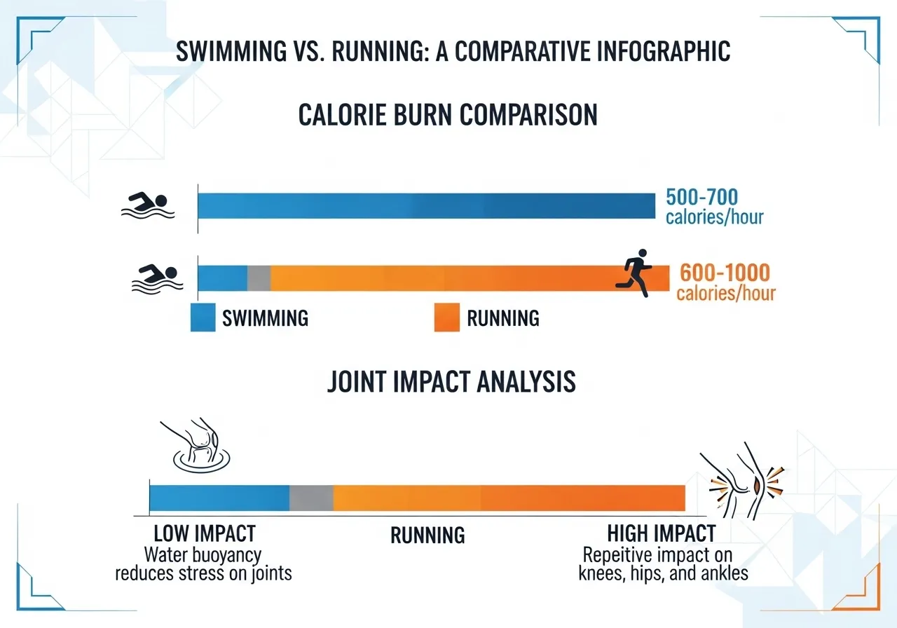 swimming vs running calorie burn joint impact comparison