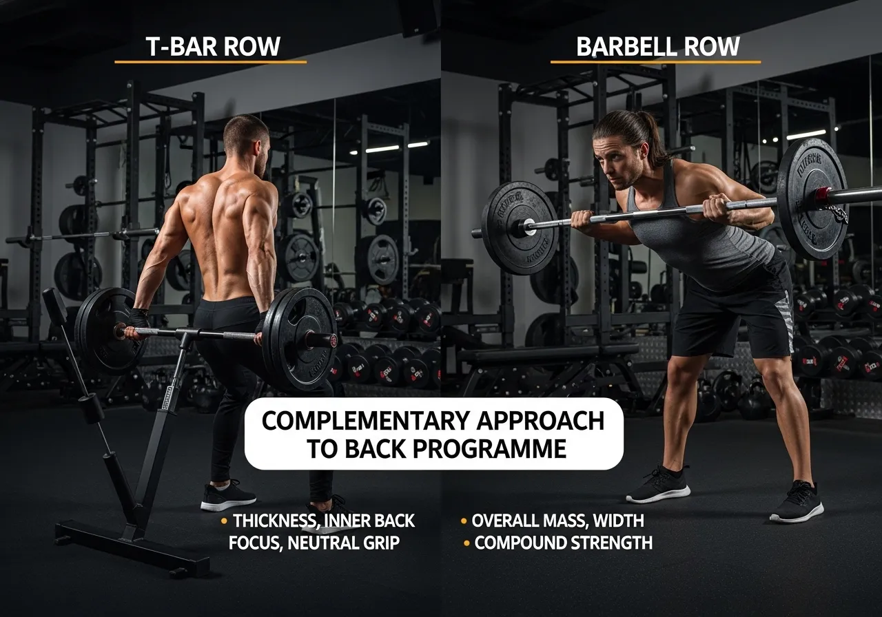 T-bar row vs barbell row comparison what each provides complementary approach back programme both exercises