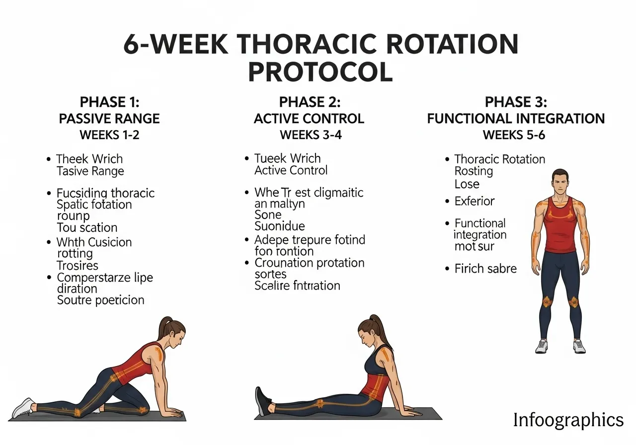 thoracic rotation 6 week protocol three phases passive range active control functional integration daily frequency