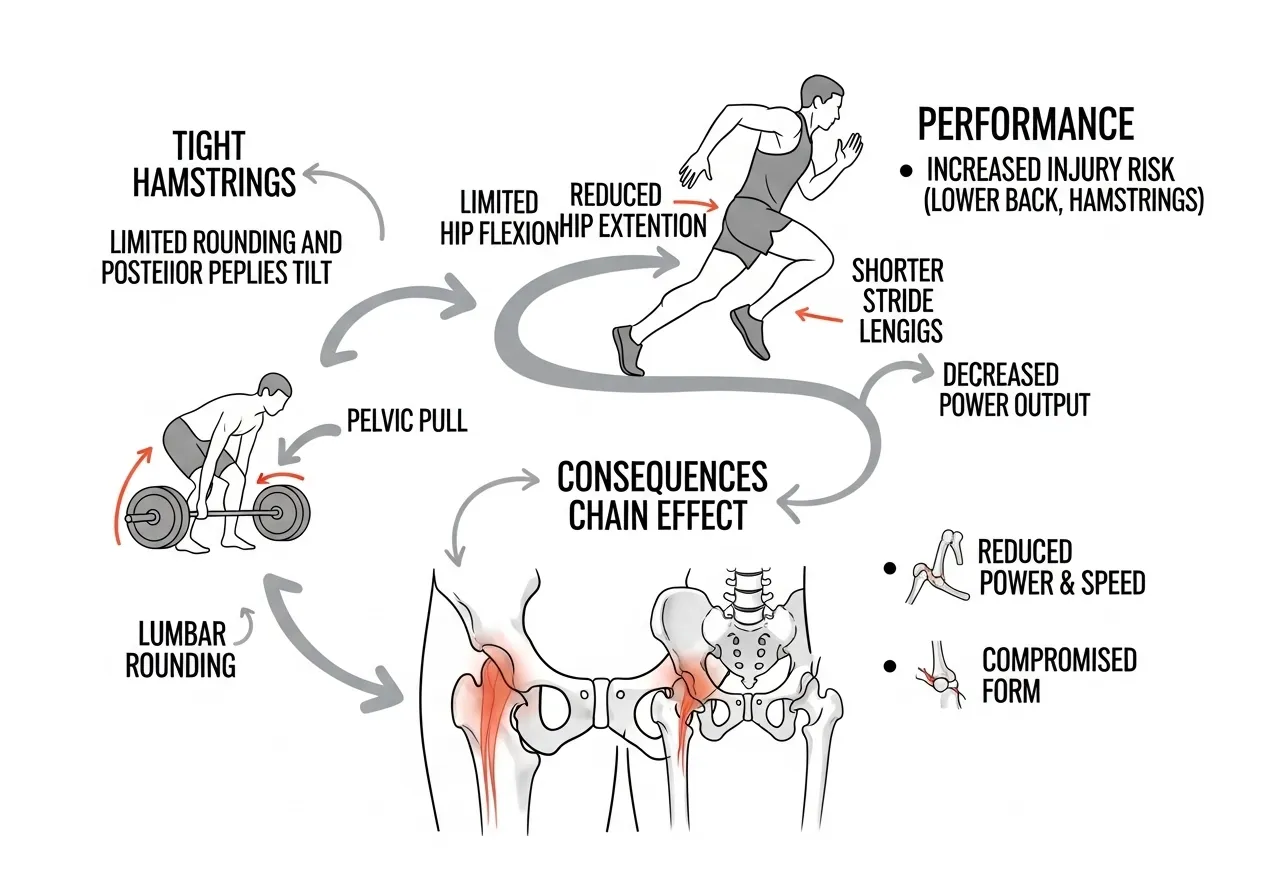 tight hamstrings limit deadlift posture posterior pelvic tilt sprint mechanics performance beyond obvious