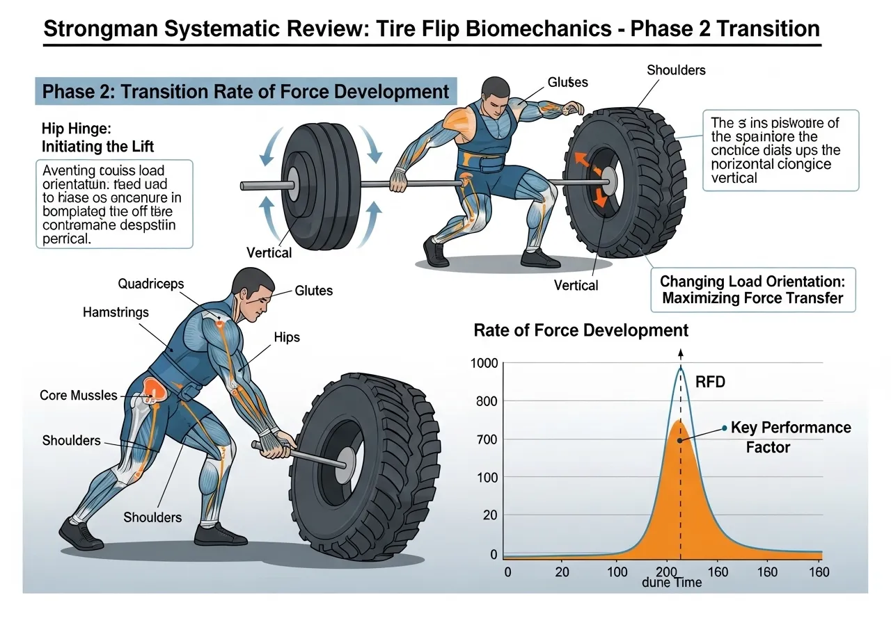 tire flip strongman biomechanics systematic review phase 2 transition rate of force development hip hinge EMG research