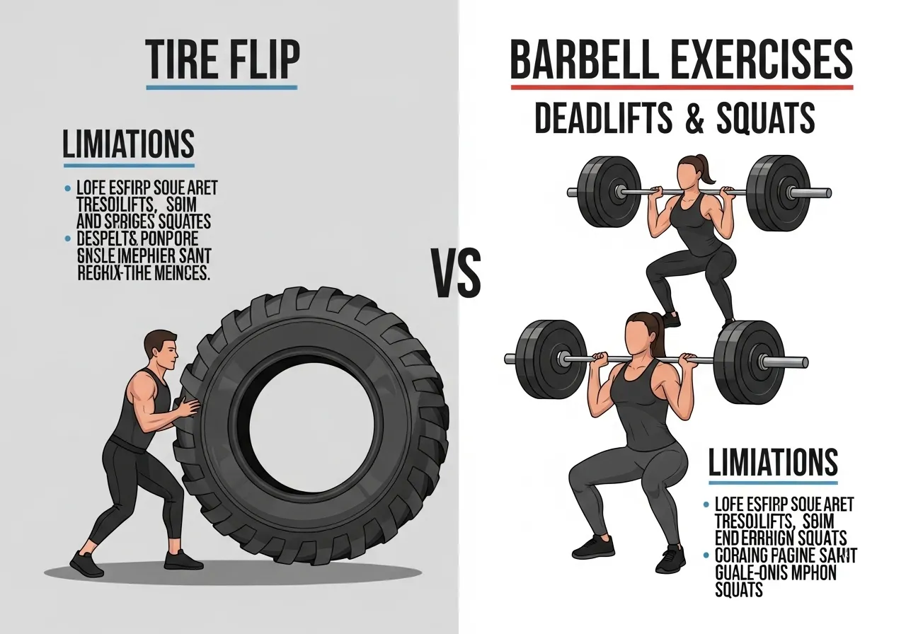tire flip vs barbell training power development metabolic conditioning limitations comparison conditioning purpose
