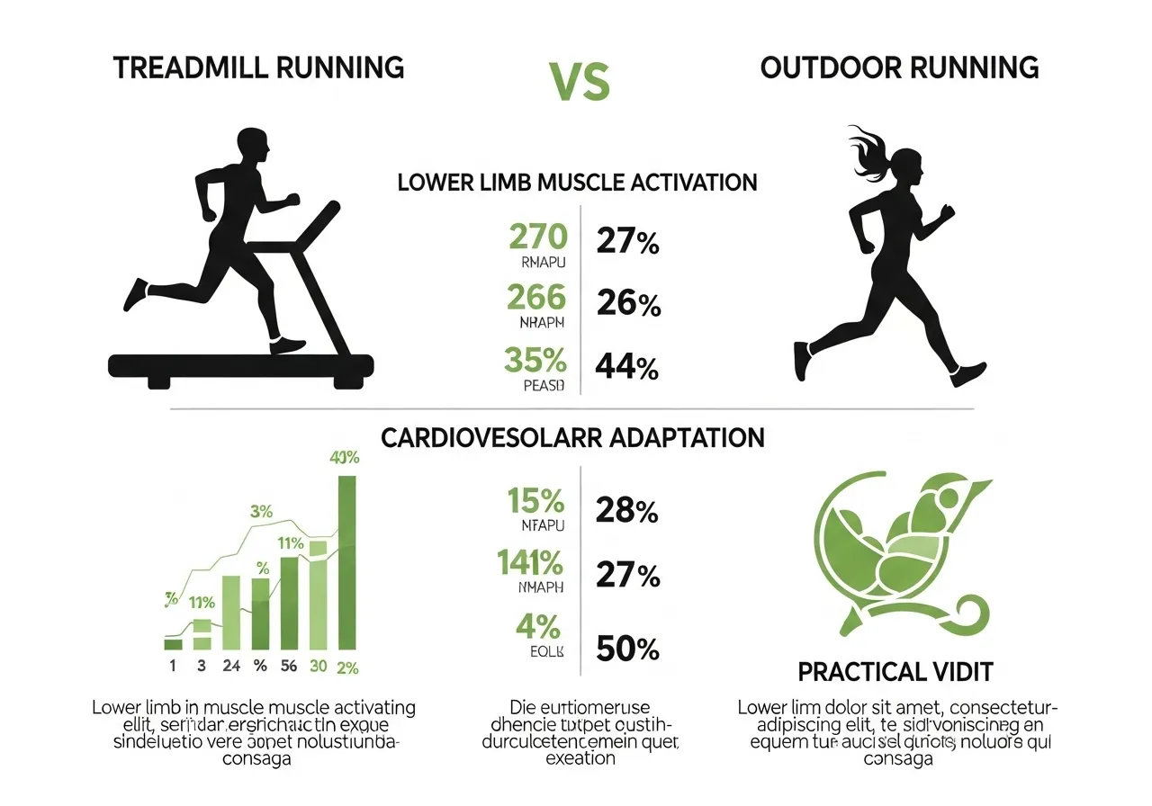treadmill vs outdoor running comparison muscle activation energy expenditure cardiovascular adaptation research