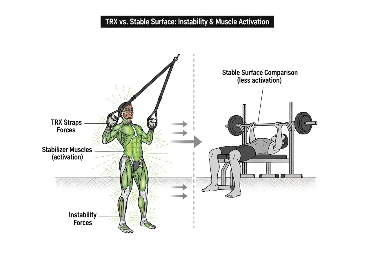 TRX exercises row push up squat plank fallout complete movement library