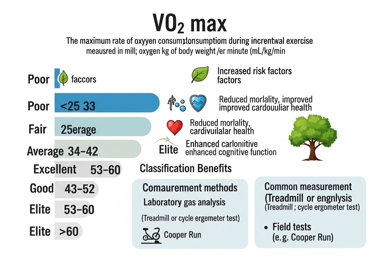 VO2 max definition ml kg min ranges classification table health longevity