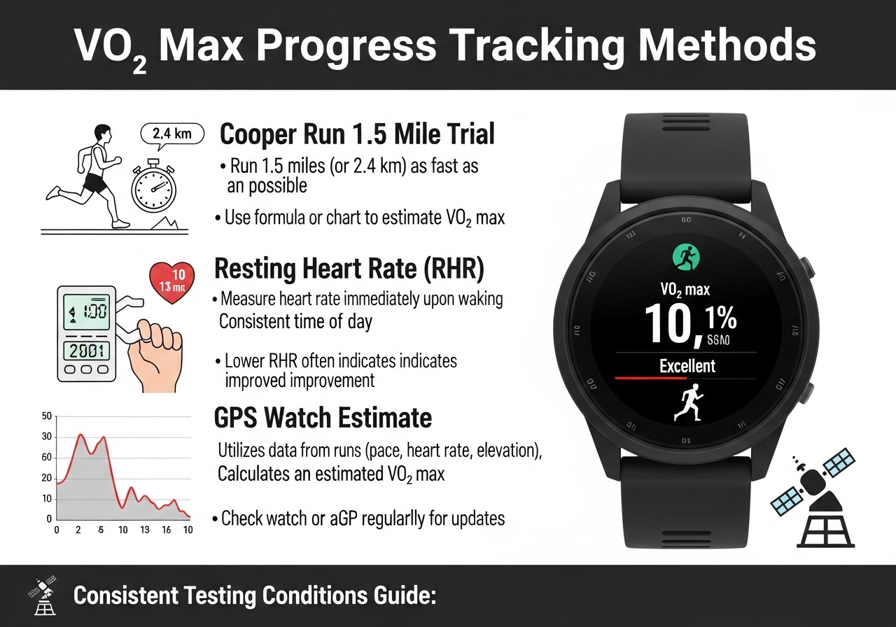 VO2 max field tests Cooper run resting heart rate wearable tracking progress