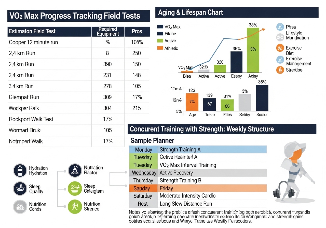 VO2 max field tests progress tracking lifestyle factors aging lifespan concurrent training