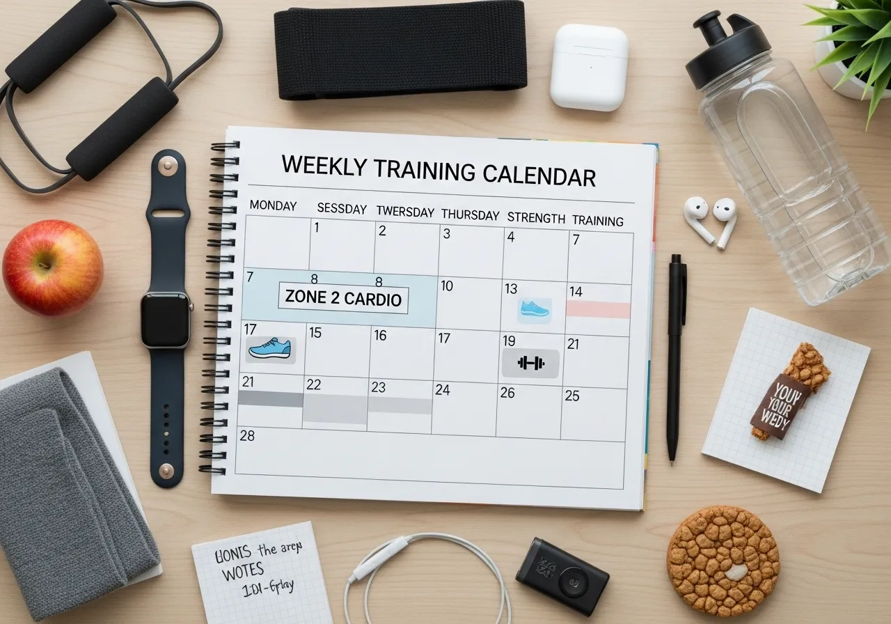 weekly training schedule Zone 2 cardio integration